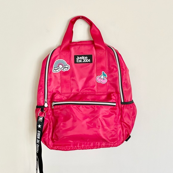 Justice Accessories New Justice Girls Red Patch Diy Kids Backpack justice-accessories-new-justice-girls-red-patch-diy-kids-backpack